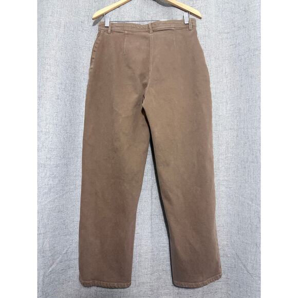 Wilfred Free Pants Women 10 Brown Aritzia High Waist Wide Leg Bare Back - Picture 2 of 8